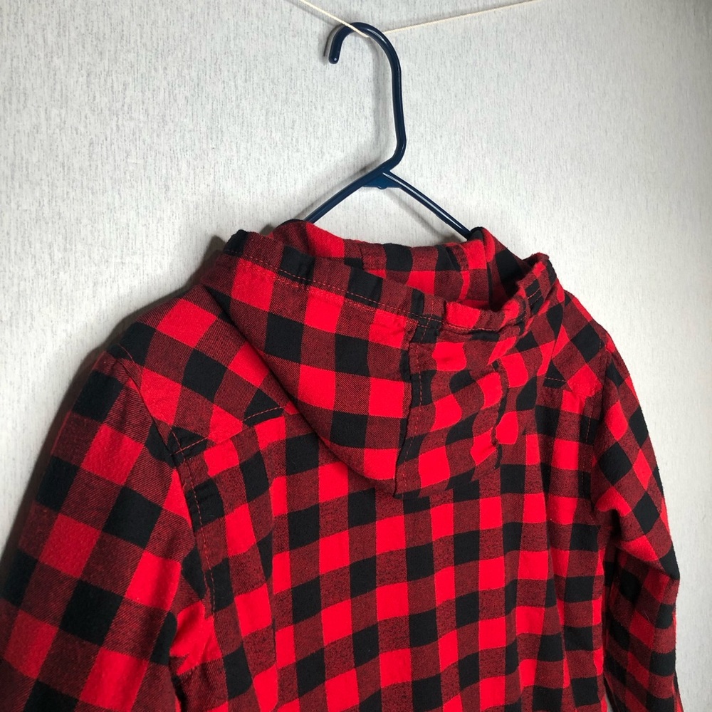 Boston Traders Shacket Women’s S Button Up Buffalo Plaid Sherpa Lined Hoodie - Picture 7 of 15